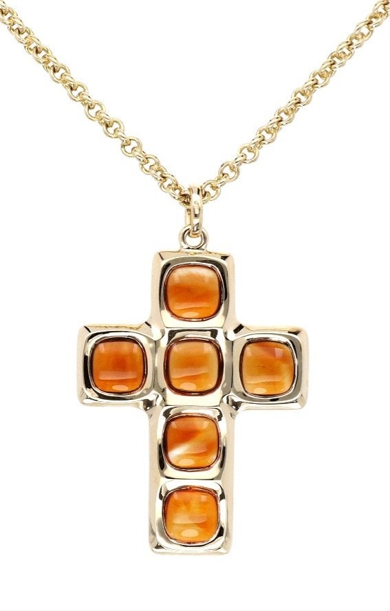 Pomellato Jewelry || Gouden Collier Madeira Kruishanger, Ophalen of Verzenden, Zo goed als nieuw, Info@kleenedelmetalen.nl, Goud