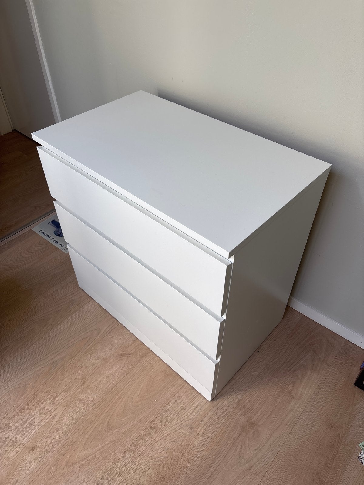 Witte ladekast met 3 laden - Zo goed als nieuw, Ophalen, 50 tot 100 cm, Zo goed als nieuw, 3 of 4 laden