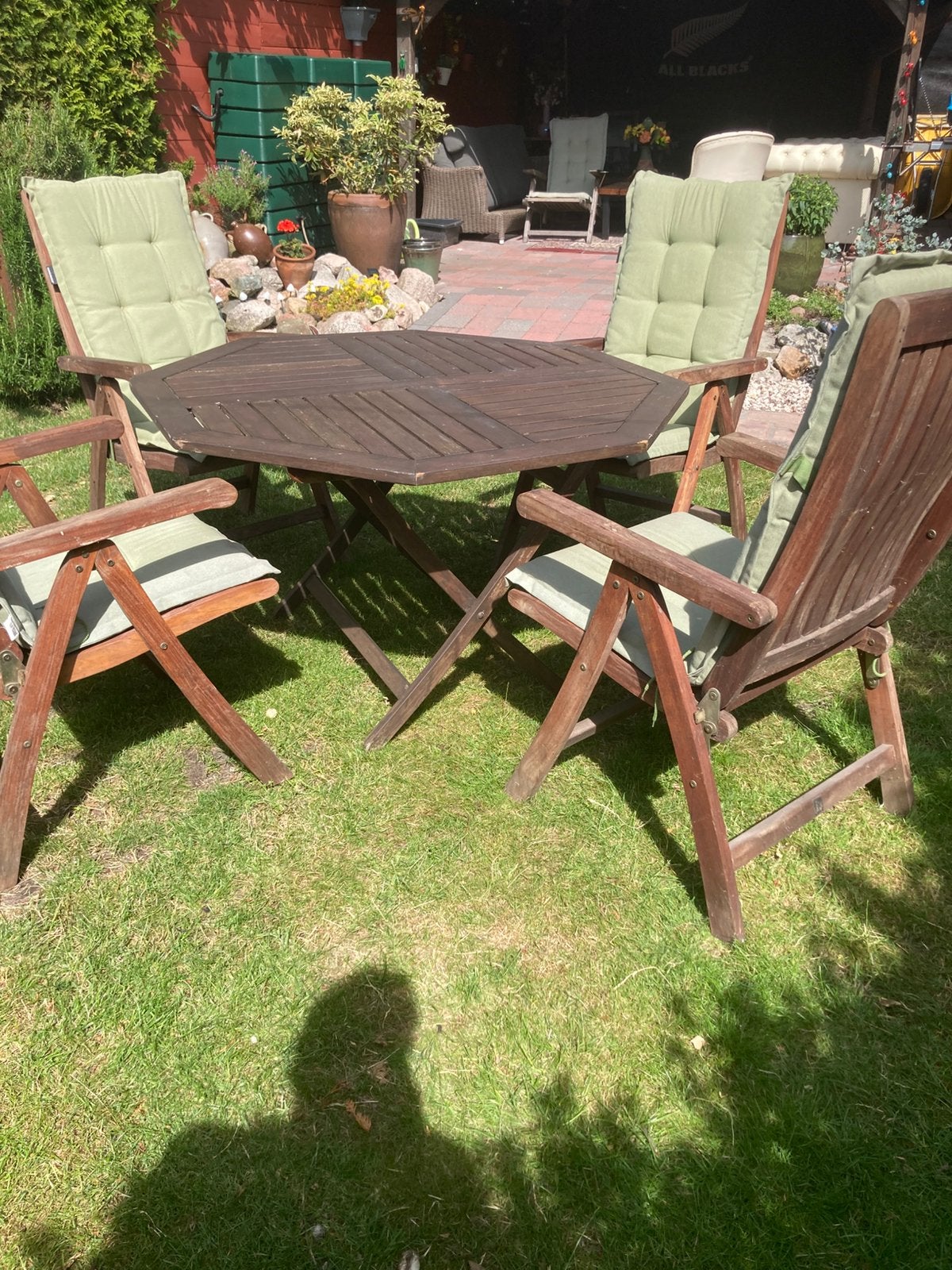 Tuinmeubelen Teakset, 4 zitplaatsen, Gebruikt, Teakhout, Ophalen of Verzenden