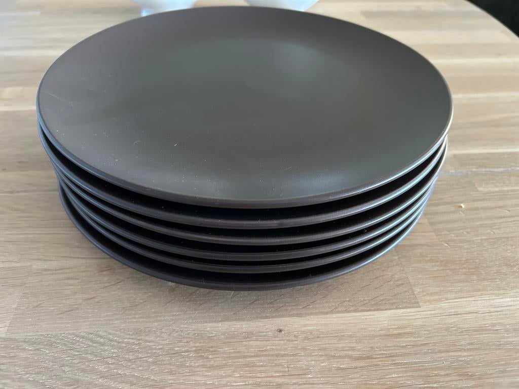 Dinerborden, IKEA, 6 stuks, donkerbruin, gebruikt, Ophalen, Gebruikt, Bord(en), Overige stijlen