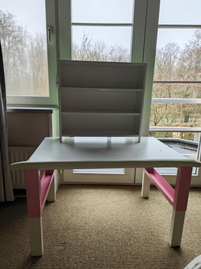 Kinderbureau met opzetstuk - Wit/Roze, Ophalen, Gebruikt, Overige merken, Opzetstuk