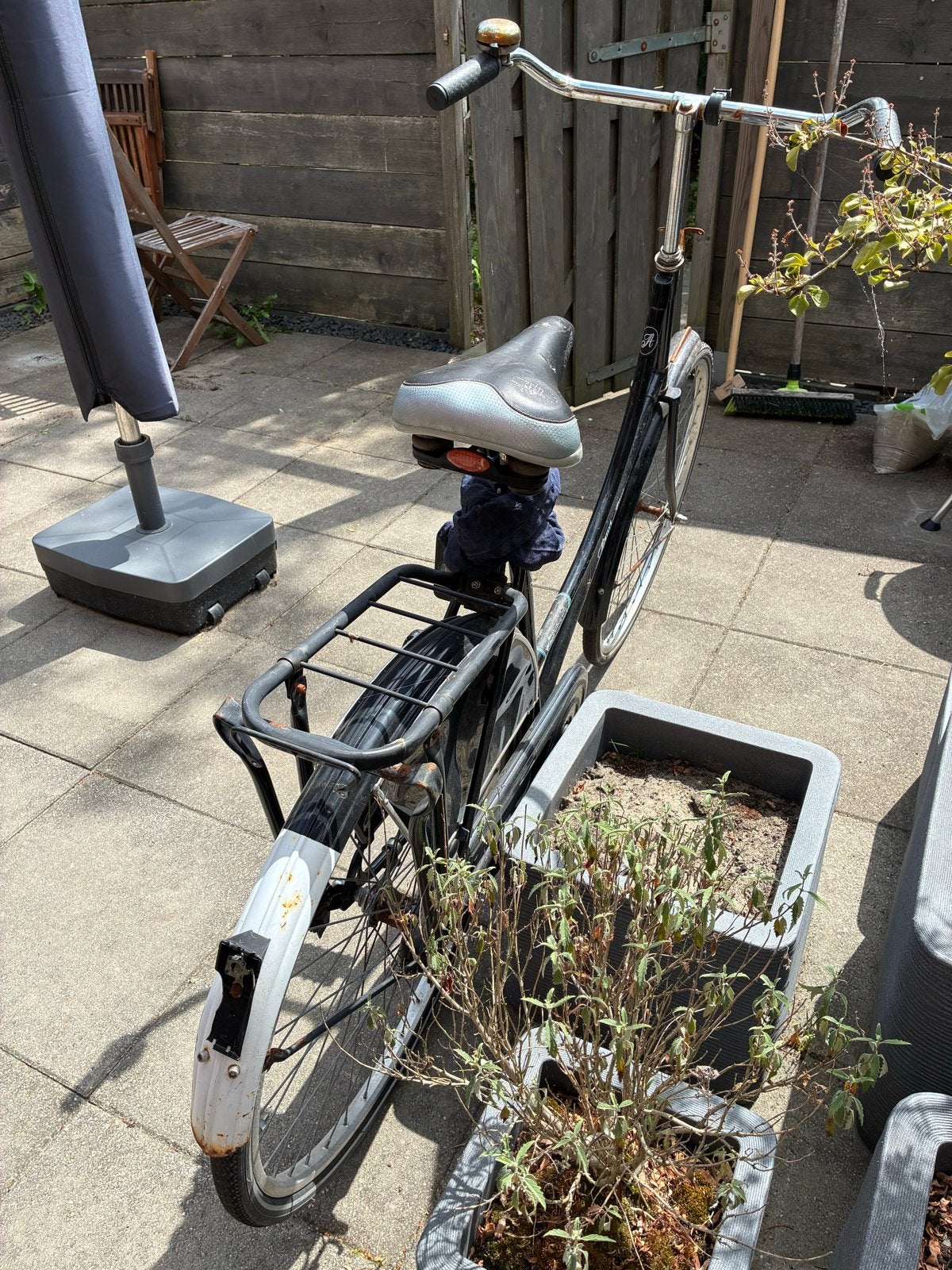 Degelijke zwarte damesfiets met terugtraprem, Terugtraprem, Ophalen, Overige merken, 53 tot 56 cm