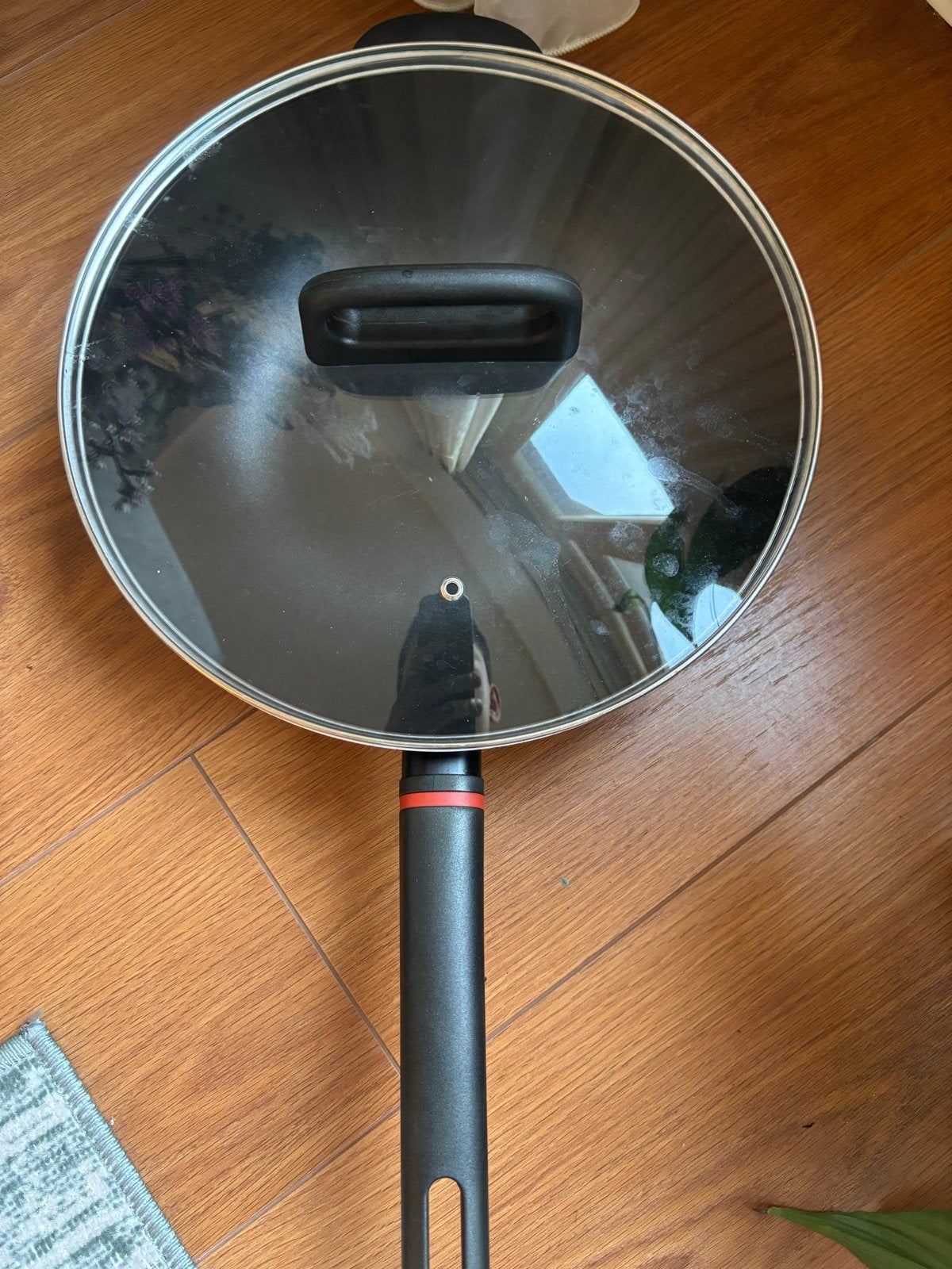 Ikea wok pan 32cm with lid, Ophalen, Gebruikt, Inductieplaat, Aluminium