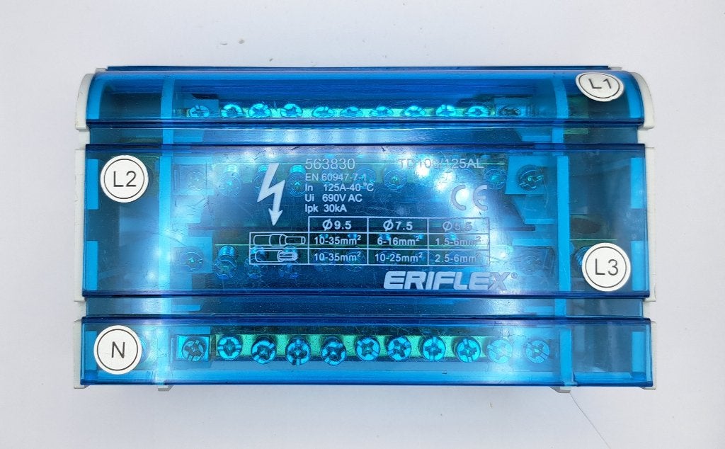 Eriflex Groepenkast 3-fase Verdeelblok 563830 125A (1x), Gebruikt, Eriflex, Onbekend, Ophalen of Verzenden