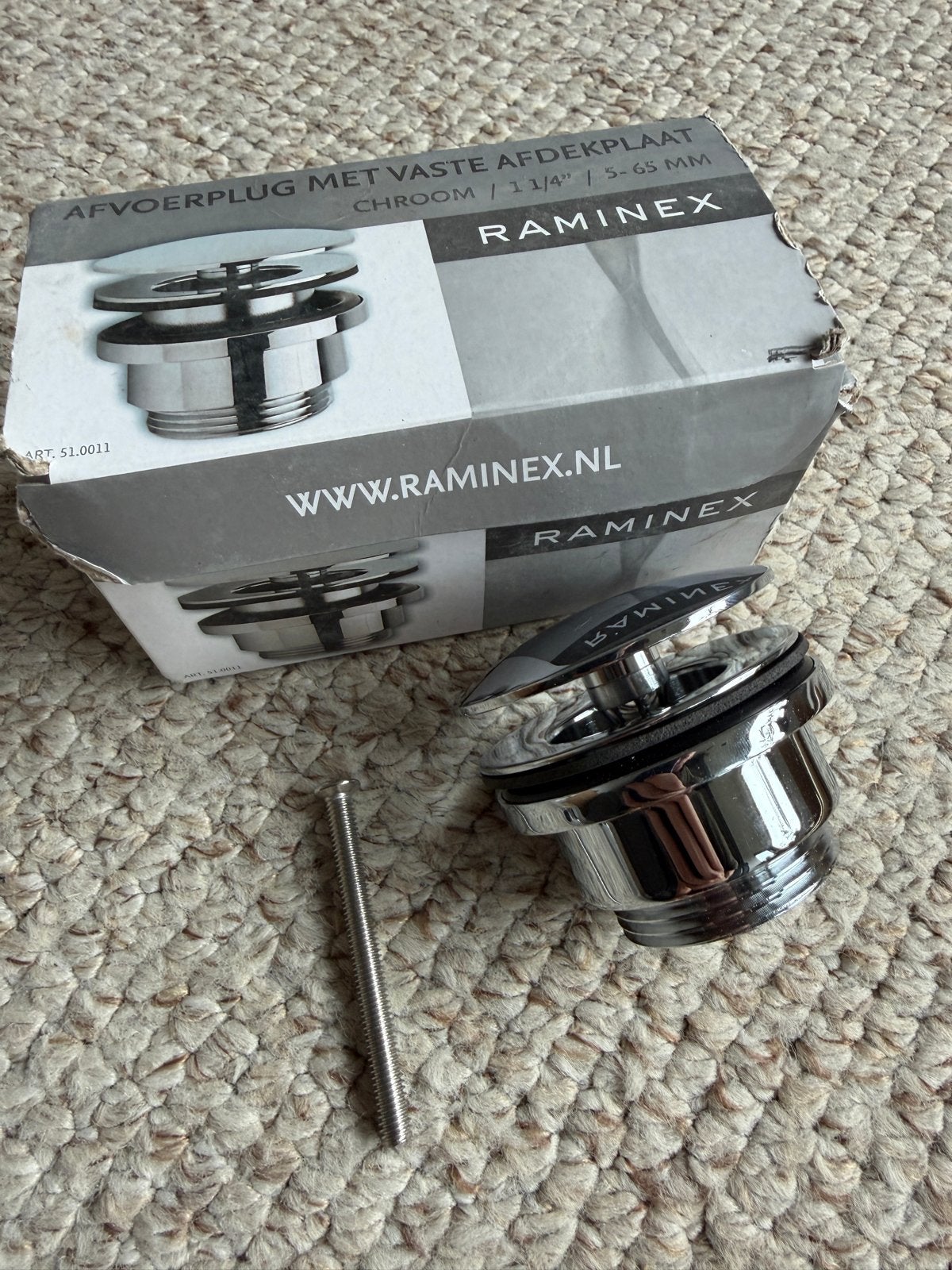 Raminex Afvoerplug met vaste afdekplaat Chroom, Ophalen of Verzenden, Nieuw, Chroom, Overige typen