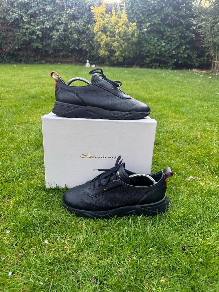 Santoni inova sneaker bont UK9/EU43, Kleding | Heren, Schoenen, Ophalen of Verzenden, Zo goed als nieuw, Zwart, Sneakers of Gympen