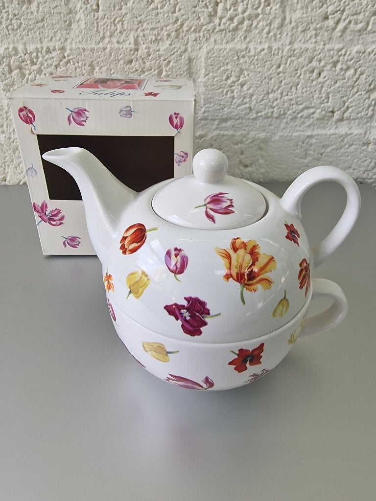 Janneke Brinkman Tulips Mini Theepot Nieuw in Doos, Overige typen, Nieuw, Ophalen of Verzenden, Overige stijlen