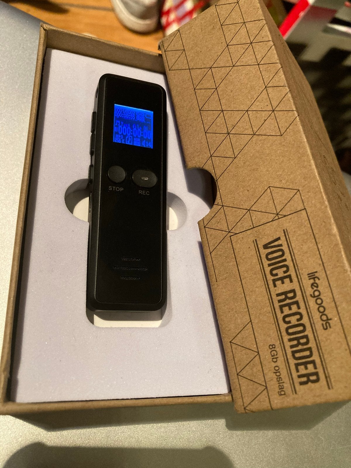 Lifegoods Voice Recorder 8GB Opslag, Ophalen, Nieuw
