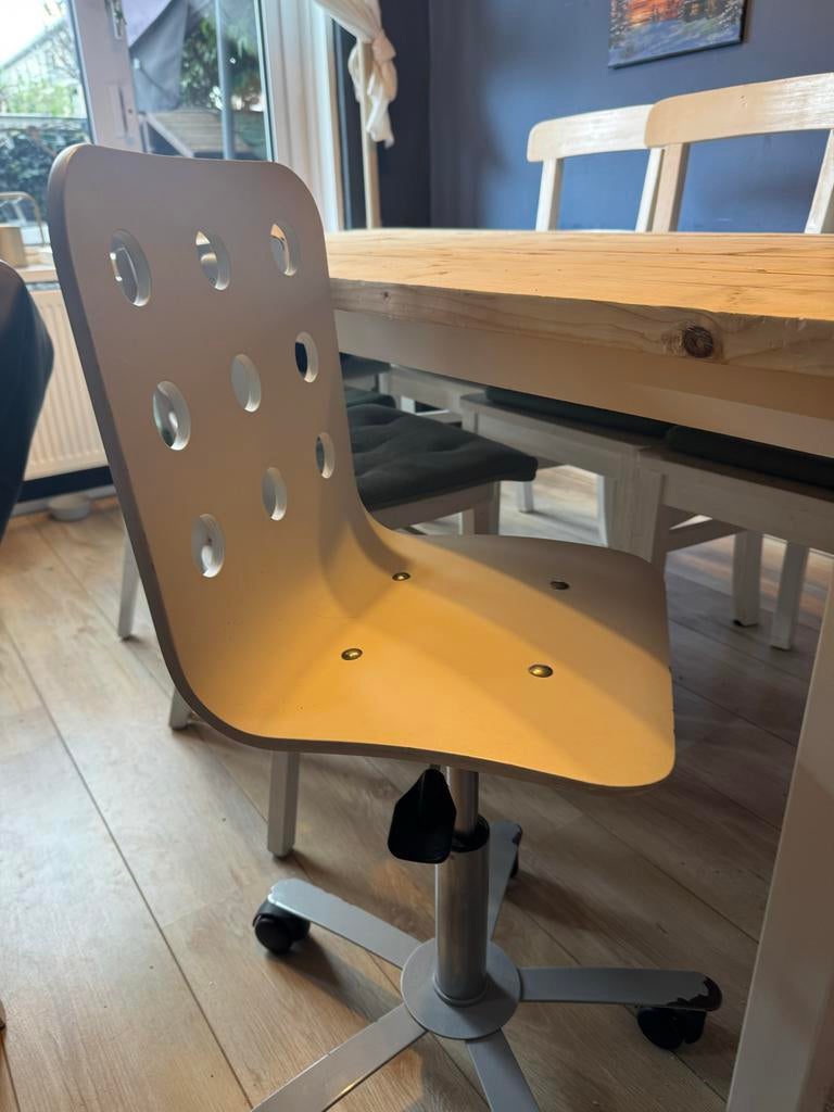 Ikea Jules -Verstelbare kinderbureaustoel - Beige/Lichtgrijs, Ophalen, Gebruikt, Beige, Bureaustoel