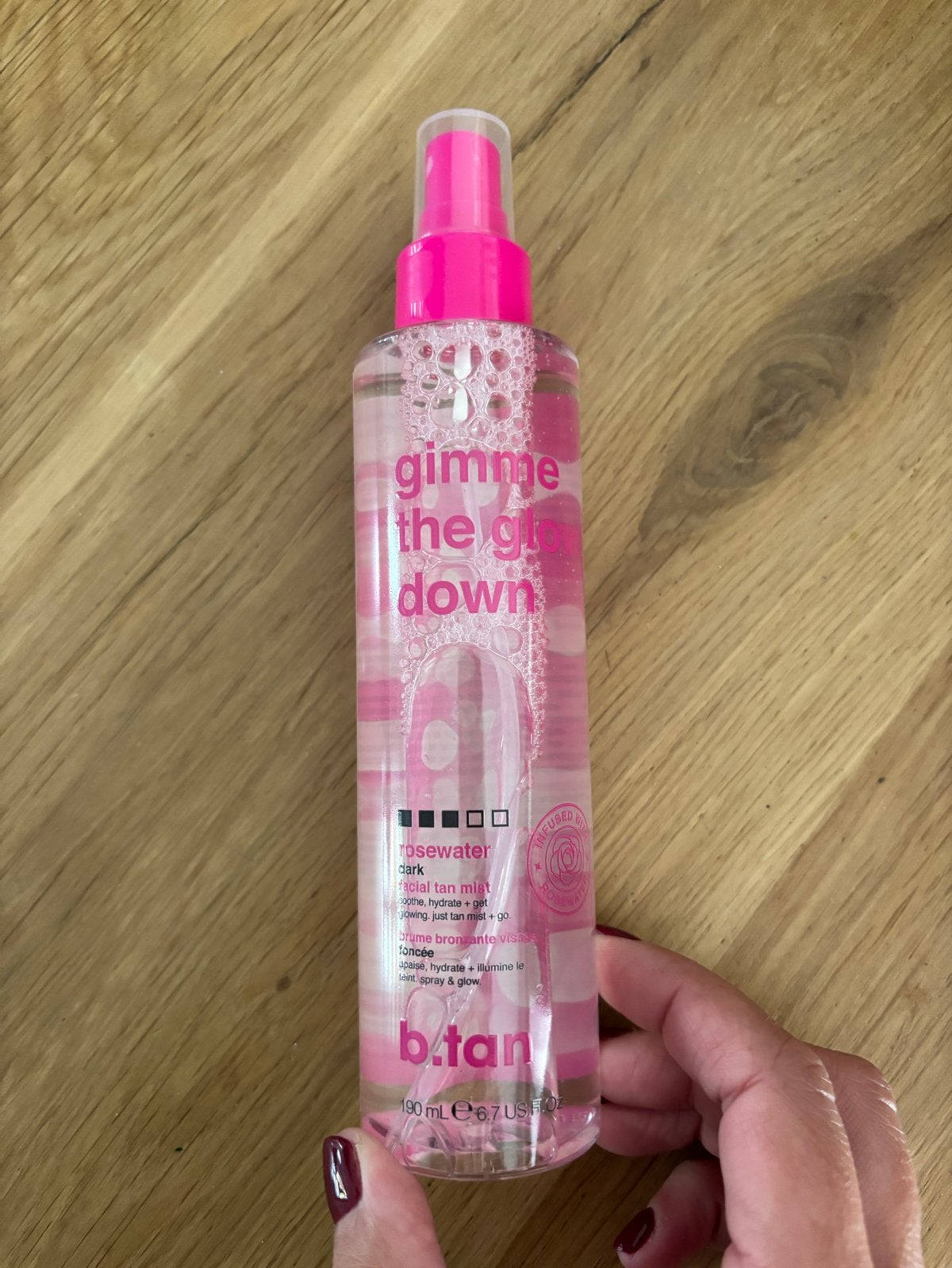B.tan Gimme The Glow Down Rosewater Facial Tan Mist, Ophalen of Verzenden, Nieuw, Zonnebrand of After Sun