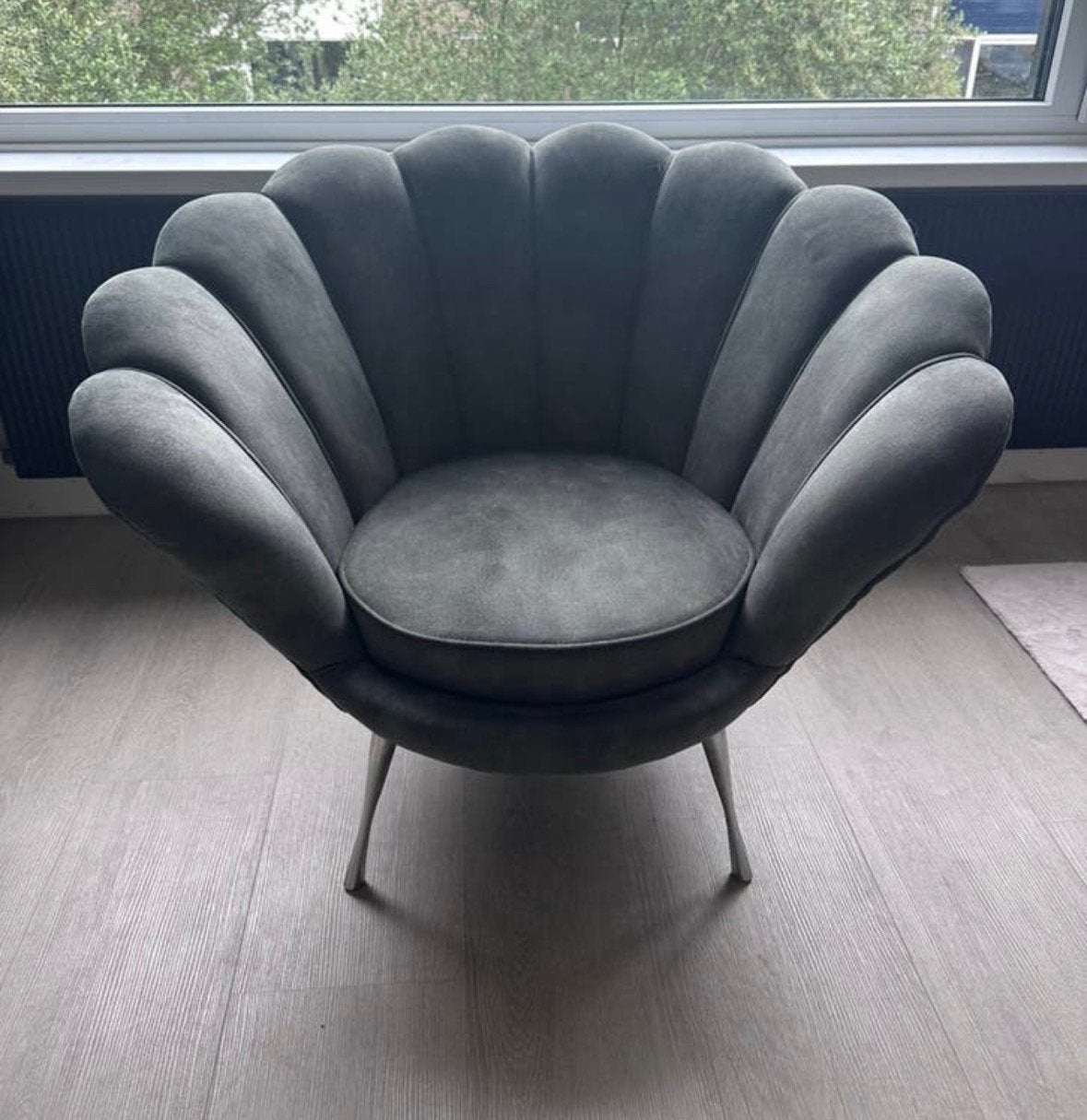 Stoel/fauteuil groen schelpvorm, Ophalen, Hotel chic, Eenpersoons, Minder dan 75 cm