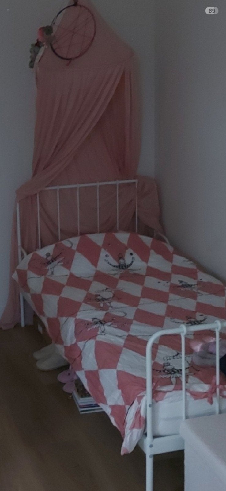 1persoons spijlenbed wit, 85 tot 100 cm, Gebruikt, 180 cm of meer, Ophalen