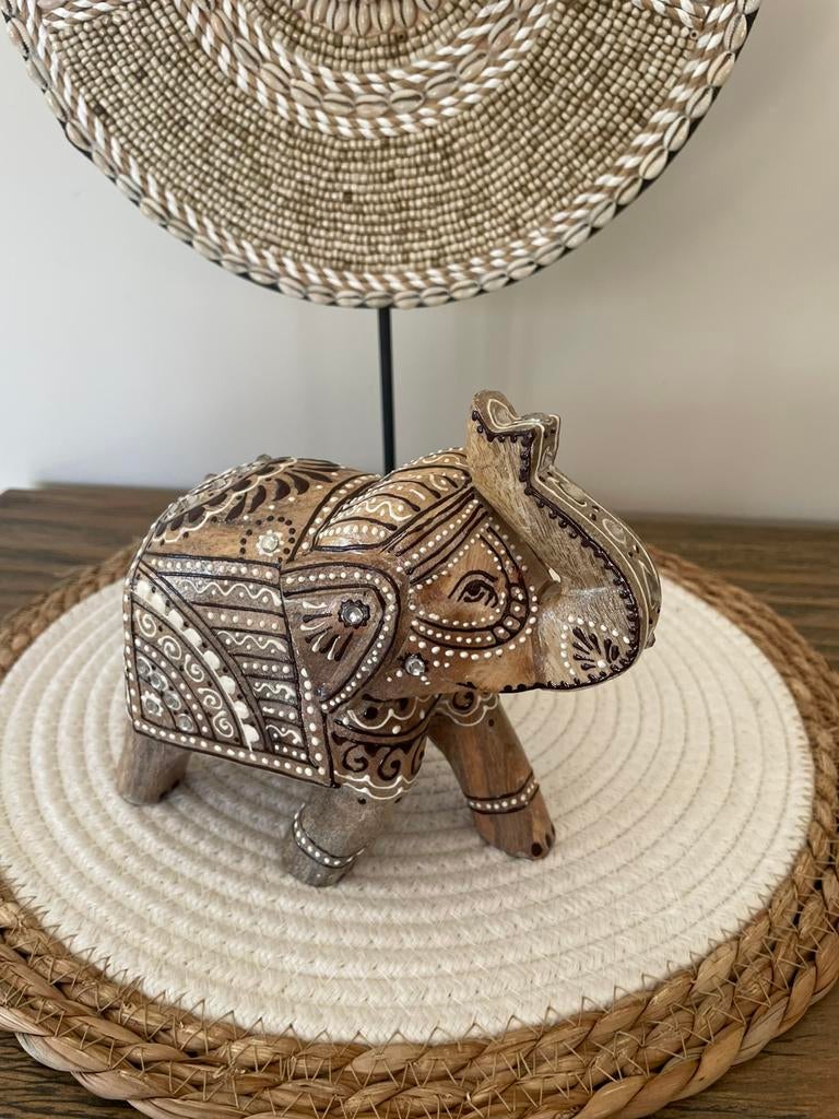 Nieuw houten olifant staand India, Ophalen of Verzenden, Nieuw, Dier