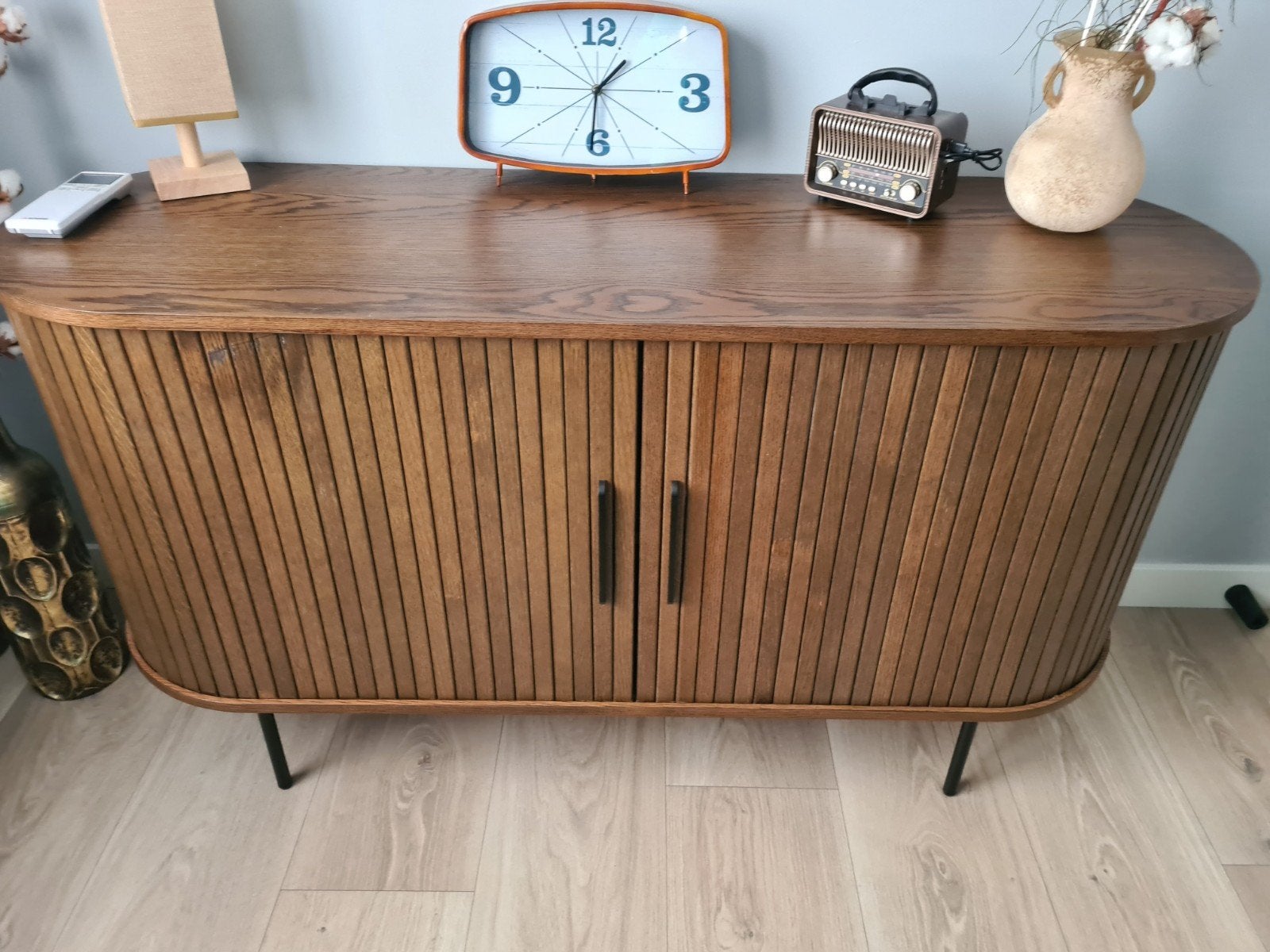 Retro kastje met schuifdeuren - Nog nieuw in doos!, Met deur(en), 100 tot 150 cm, Nieuw, Ophalen of Verzenden