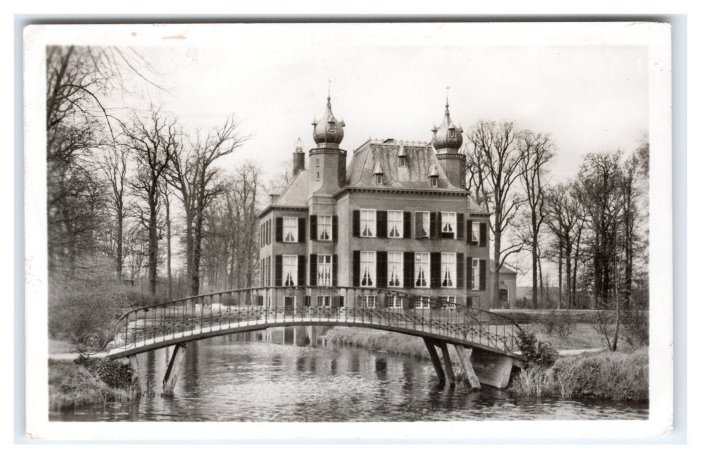 Oegstgeest, Achterzijde Kasteel Oud Poelgeest, Verzenden, 1940 tot 1960, Gelopen, Zuid-Holland