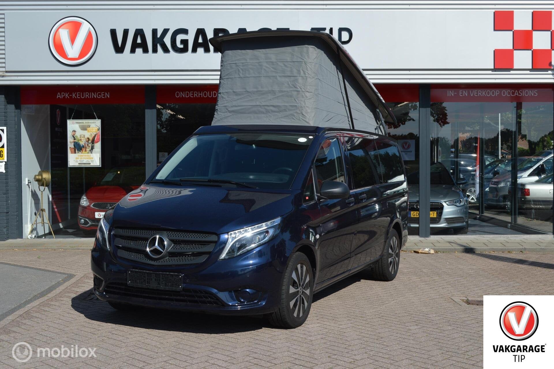Mercedes V-klasse V220 MARCO POLO /DUB. SCHUIFD/AUT. 9, Auto's, Mercedes-Benz, Automaat, Gebruikt, Blauw, 163 pk