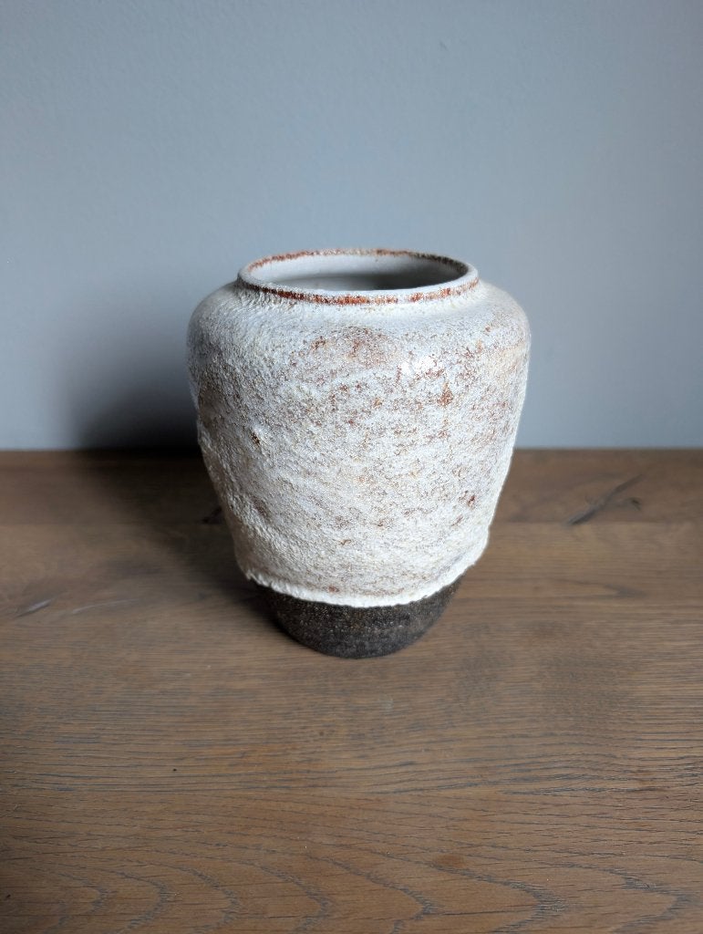 Vintage fat lava vaas uit Rijswijk '60s, Ophalen, 14 cm, Zo goed als nieuw, Steen/keramiek