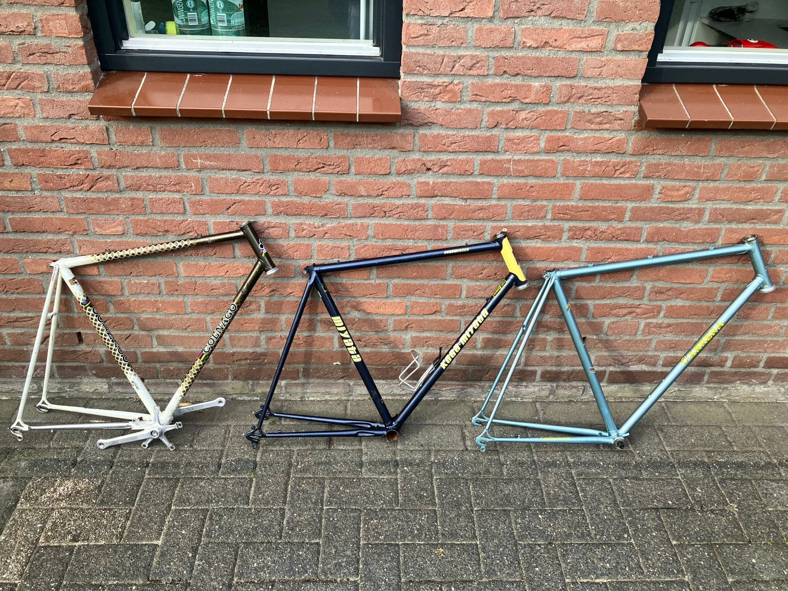 3 stalen raceframes, Colnago Super/Koga Miyata/Carrera Super, Ophalen, Frame, Gebruikt, Staal