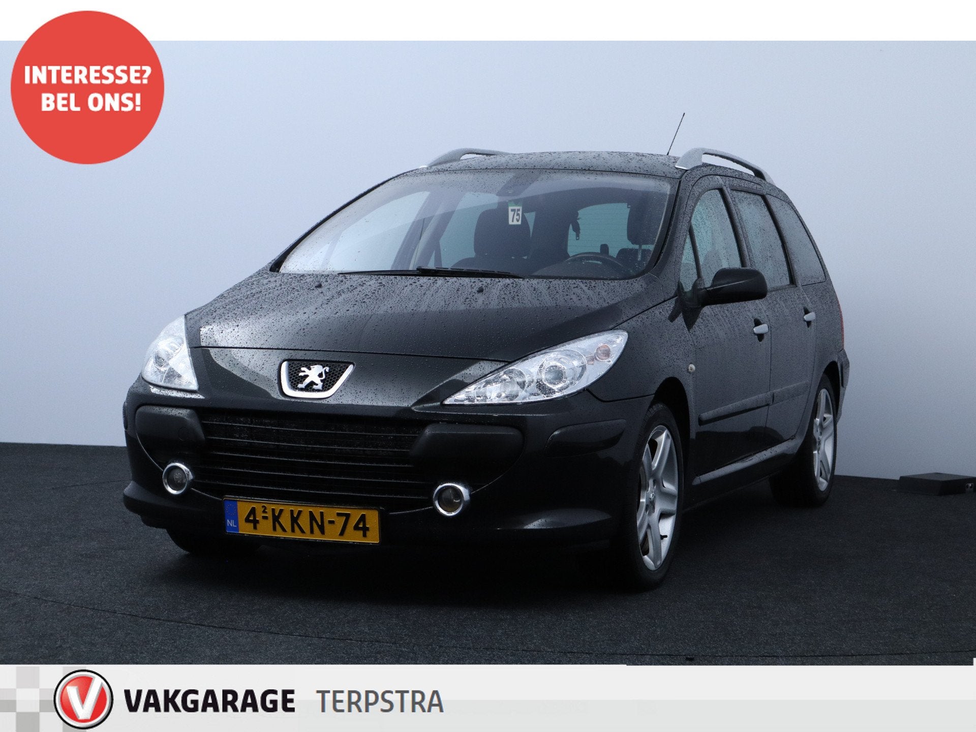 Peugeot 307 SW 2.0-16V Pack/ D-Riem verv: 186.000 KM!/ 7-PER, Auto's, Gebruikt, Zwart, 4 cilinders, 7 stoelen