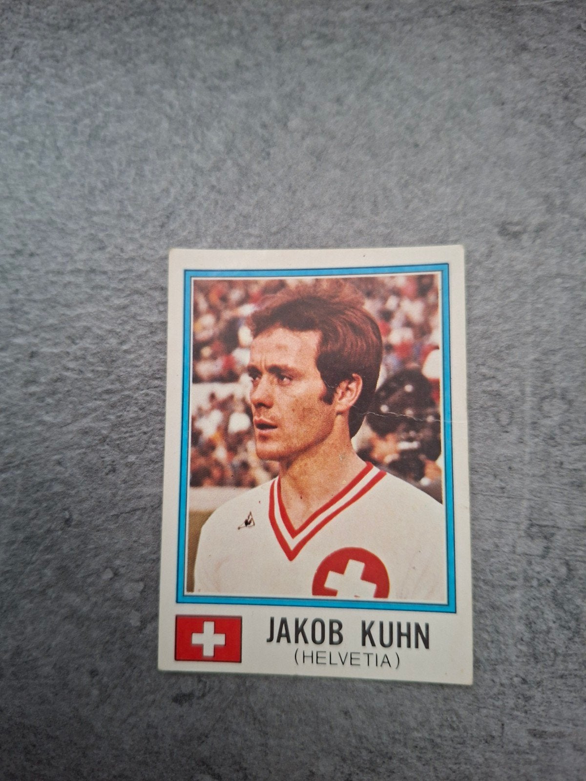 Panini sticker WK 74 München. Jakob Kuhn Zwitserland., Ophalen of Verzenden, Zo goed als nieuw, Sticker
