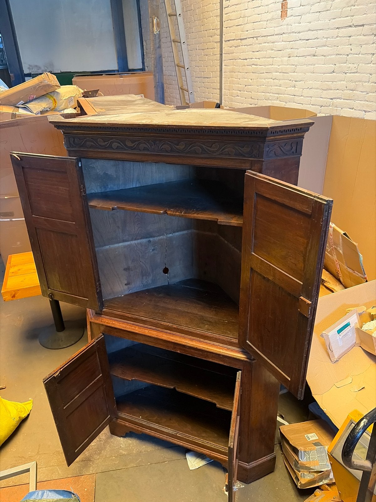 Antieke Hoekkast 195cm Hoog - Zeer Goede Staat, Ophalen of Verzenden