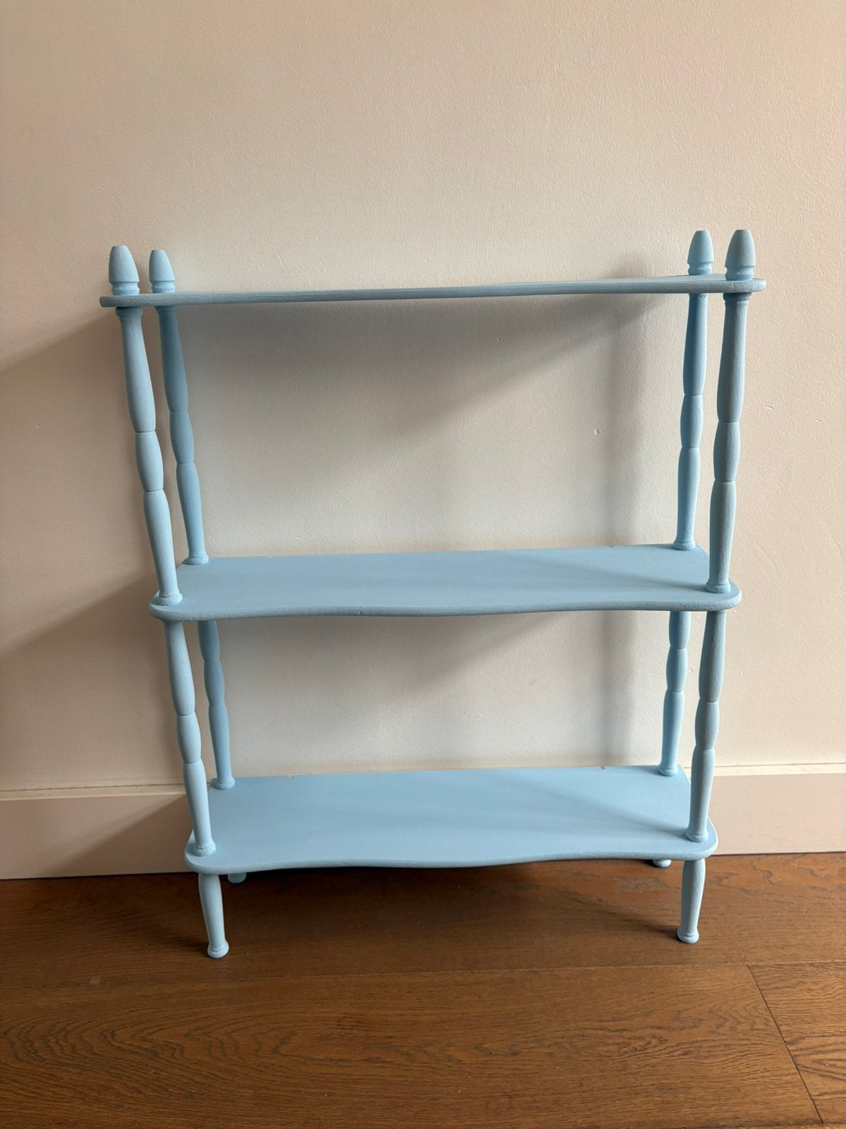 Blauw geverfd houten kastje, rekje met 3 planken, Ophalen, Gebruikt