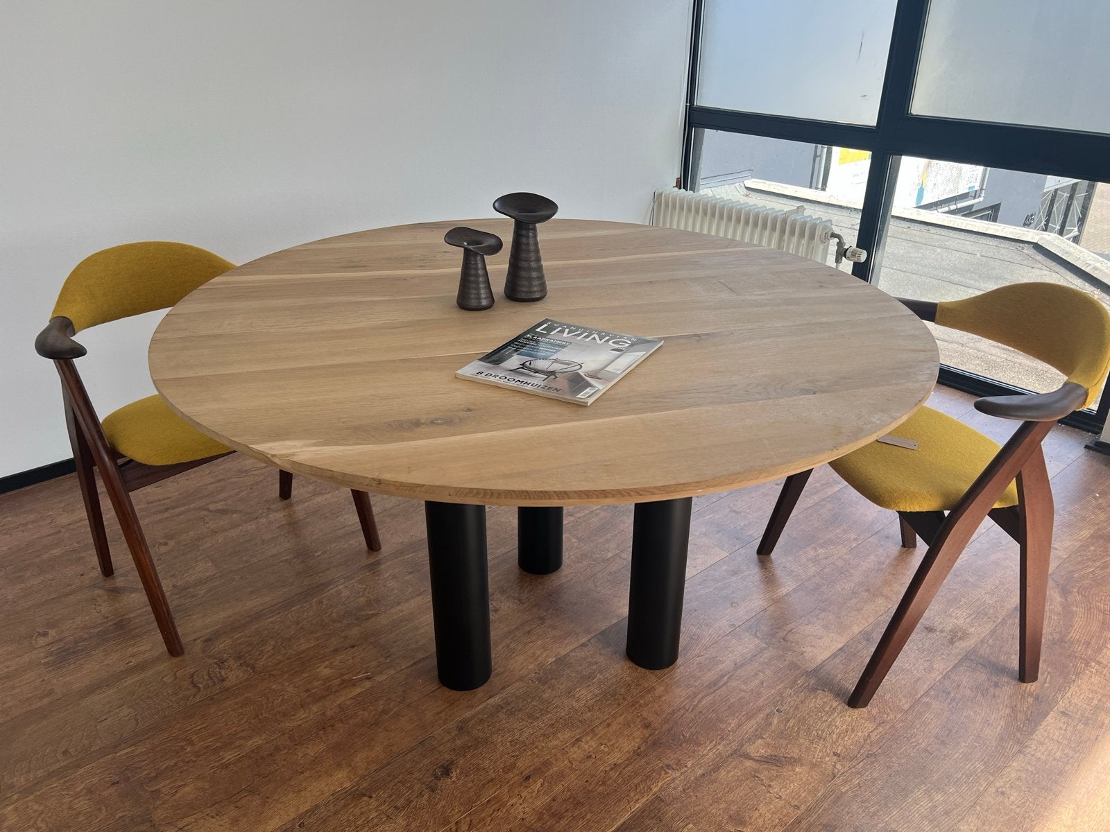 Eiken tafels, deens ovaal, rond, rechthoekig, organisch, Huis en Inrichting, Tafels | Eettafels, Ophalen, Eikenhout, 50 tot 100 cm