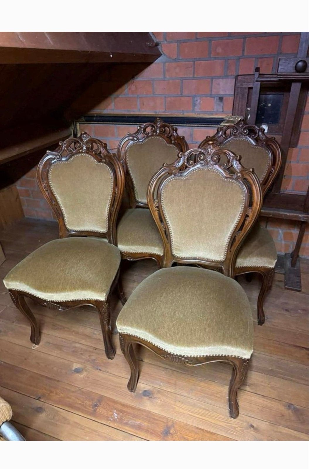 Set van 4 antieke eetkamerstoelen, Lodewijk stijl, Horrix ba, Antiek en Kunst, Ophalen