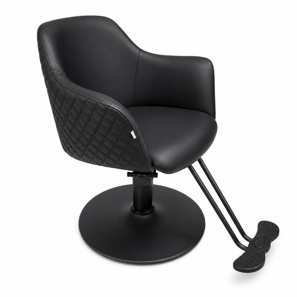 Kappersstoel Lumaro Black Luxe Professionele Kappersstoel, MODERN, Leer, Zwart, Nieuw