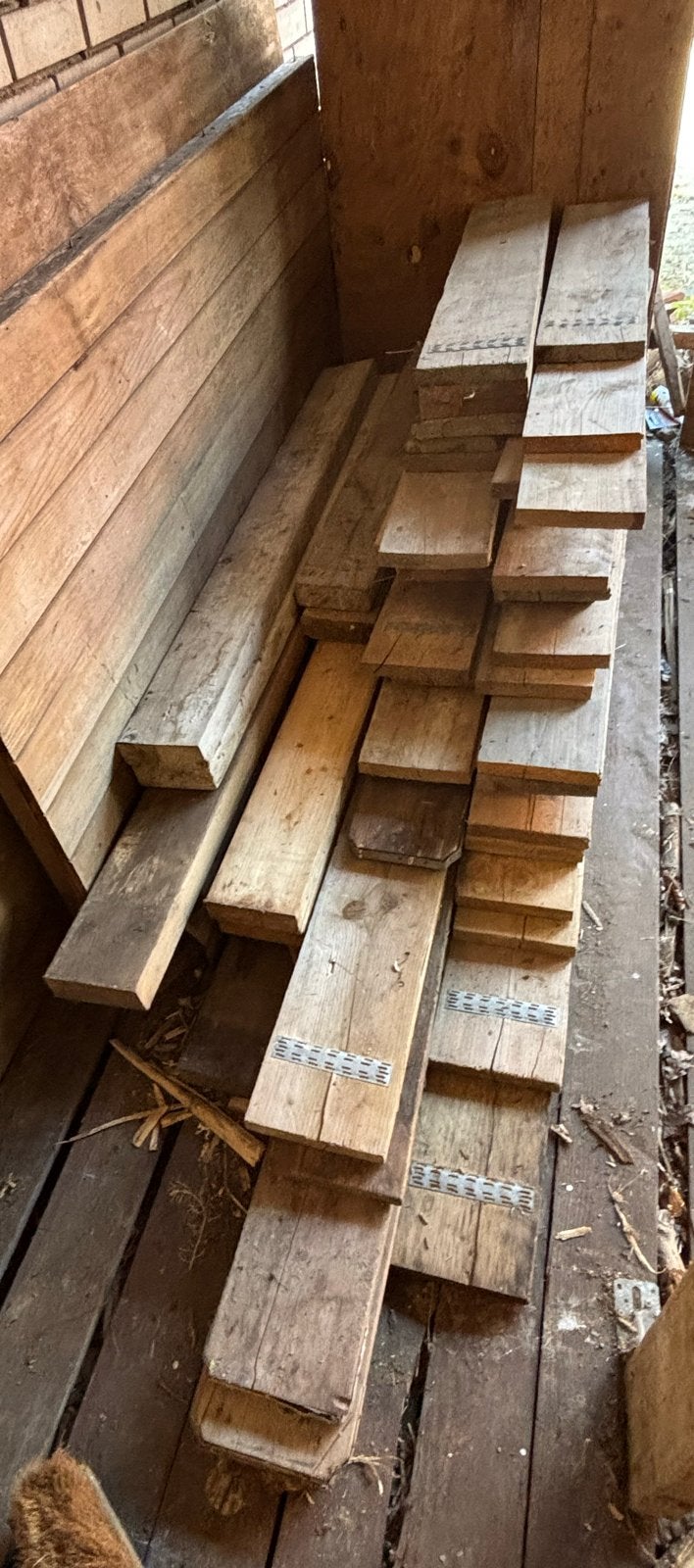 Steigerplanken en Baddingen diverse lengtes - Zij droog, Doe-het-zelf en Verbouw, Hout en Planken, Ophalen, Gebruikt, Plank, Steigerhout