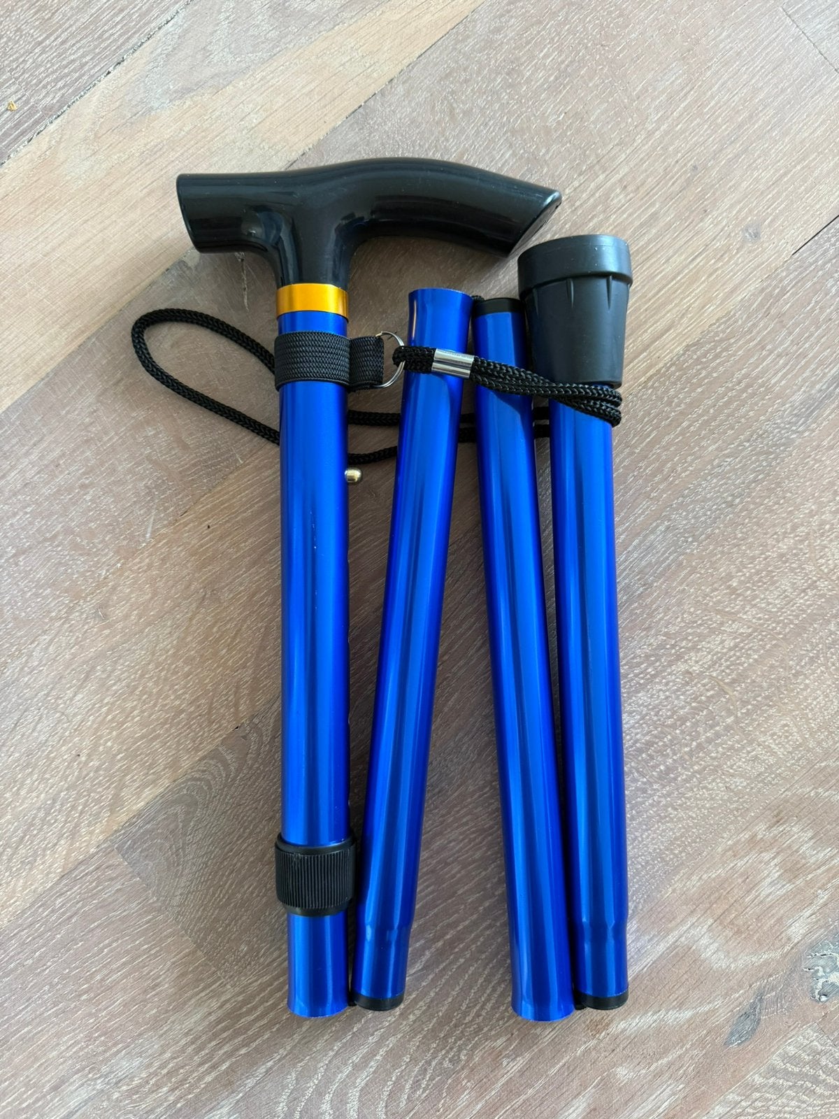 Nieuwe blauwe opvouwbare wandelstok. In hoogte verstelbaar., Ophalen of Verzenden, Verstelbaar, Nieuw