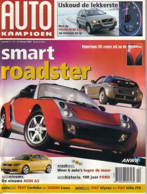 Autokampioen 4 2003 : Smart Roadster - Volvo XC90 - Citroen, Ophalen of Verzenden, Gelezen, Algemeen
