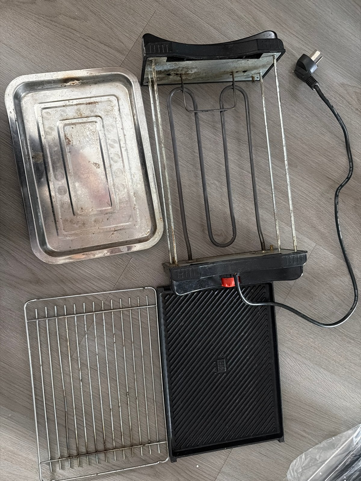 Elektrische BBQ Grill met Bakplaat en Rooster, Ophalen of Verzenden, Gebruikt