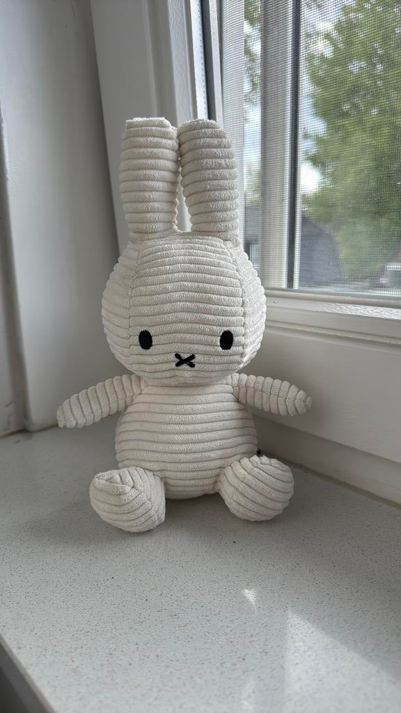 Bon Ton Toys Nijntje knuffel corduroy 23cm Off-White, Ophalen of Verzenden, Zo goed als nieuw