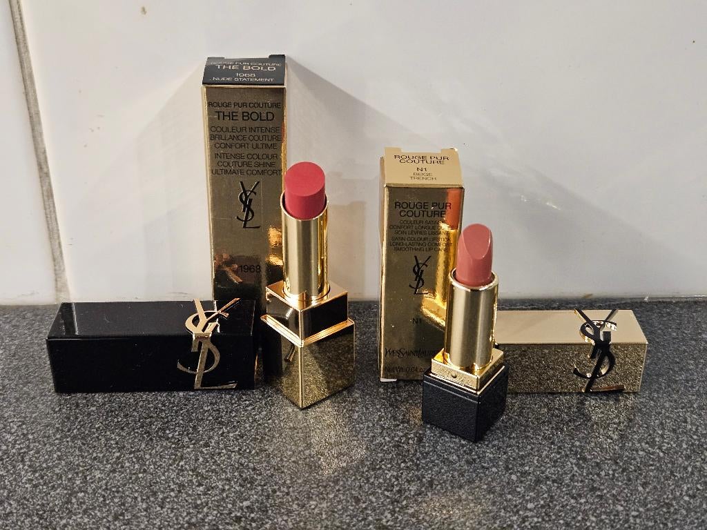 2 Yves Saint Laurent lipstick (full size & miniatuur), Lippen, Nieuw, Ophalen of Verzenden, Nvt