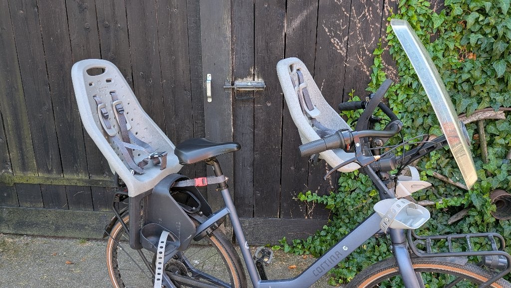 Yepp fietsstoeltjes voor en achter (grijs), Fietsen en Brommers, Achterzitje, Yepp, Ophalen, 15 t/m 25 kg
