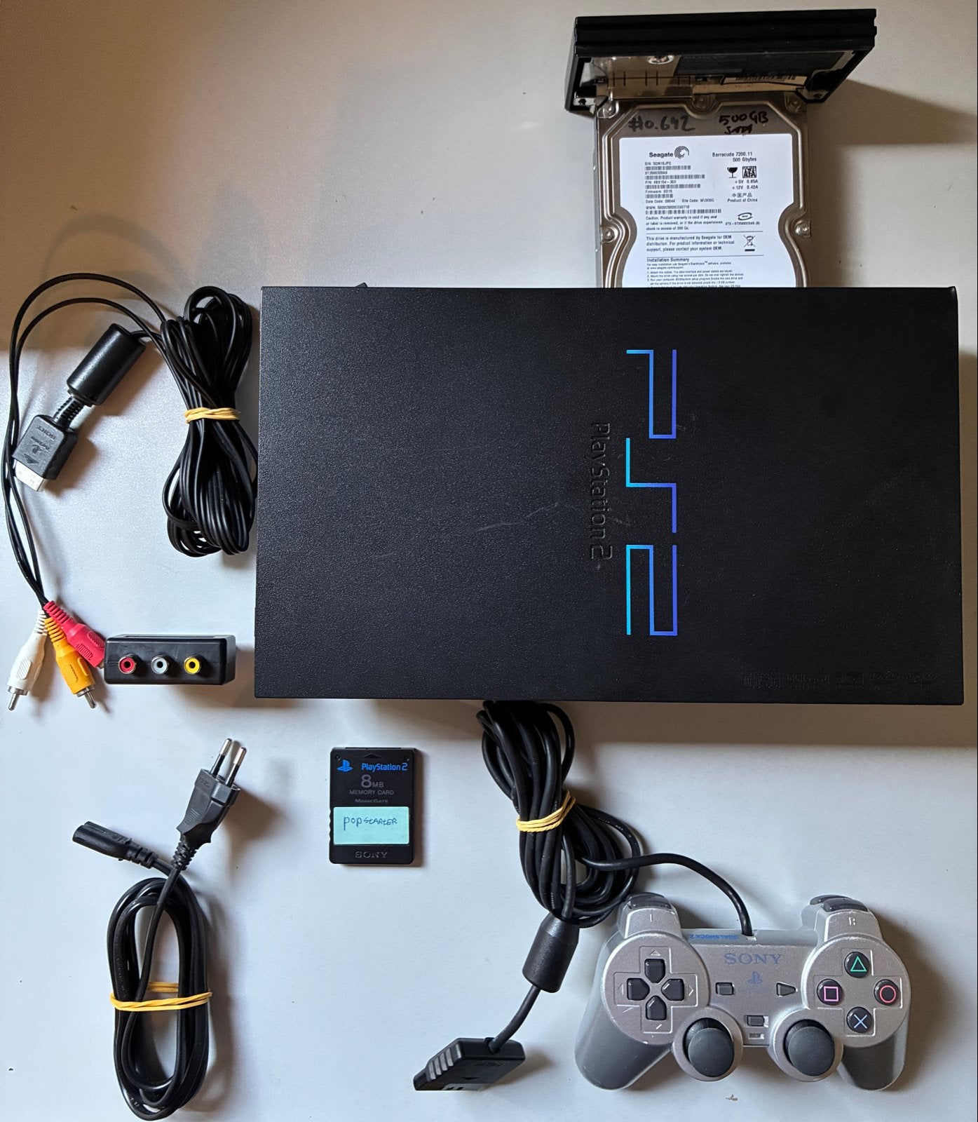 PlayStation 2 (PS2) met 500GB HDD en netwerkadapter, Gebruikt, Overige genres, Eén computer, Ophalen of Verzenden
