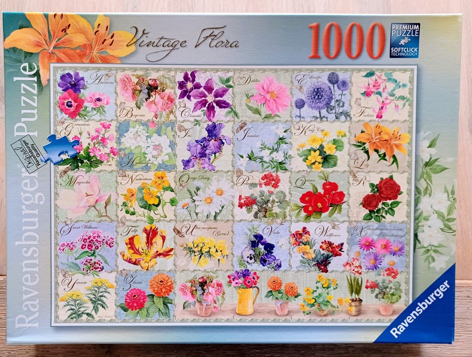 Foto 4 van Ravensburger puzzel - Vintage Flora - 1000 stukjes