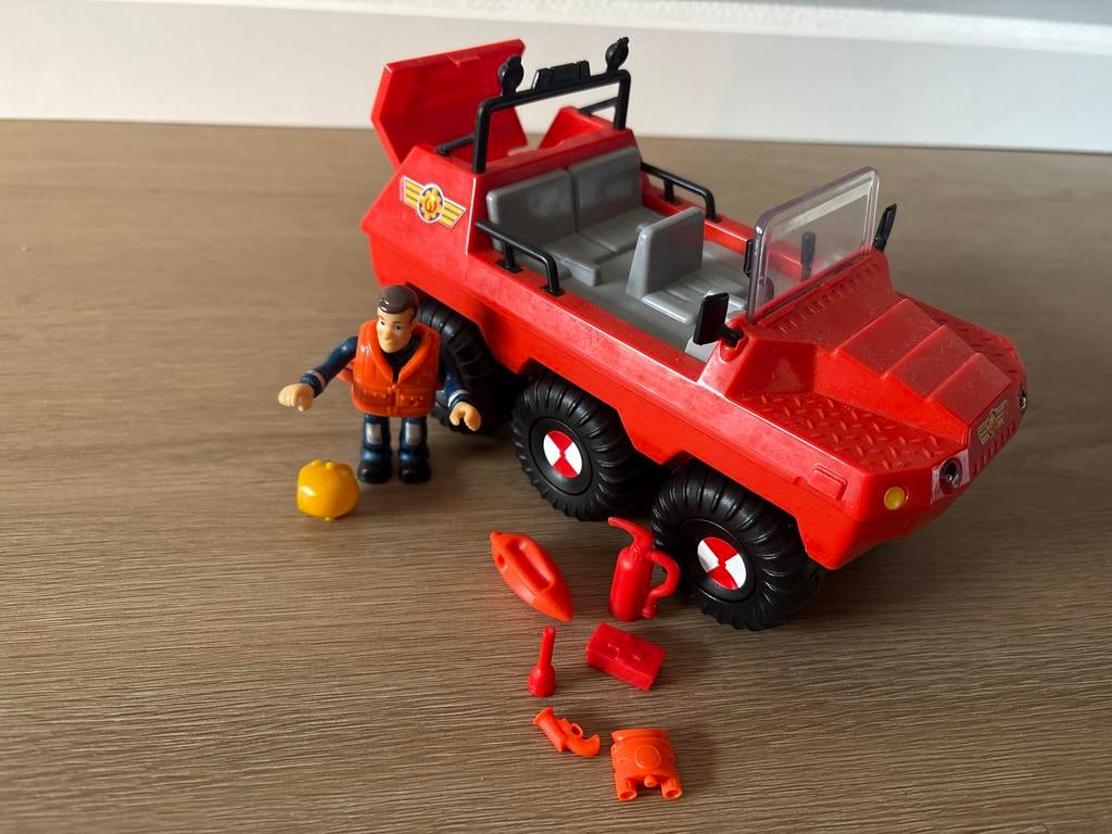 Brandweerman Sam Hydrus amfibievoertuig met figuur, Ophalen of Verzenden, Gebruikt, Jongen of Meisje