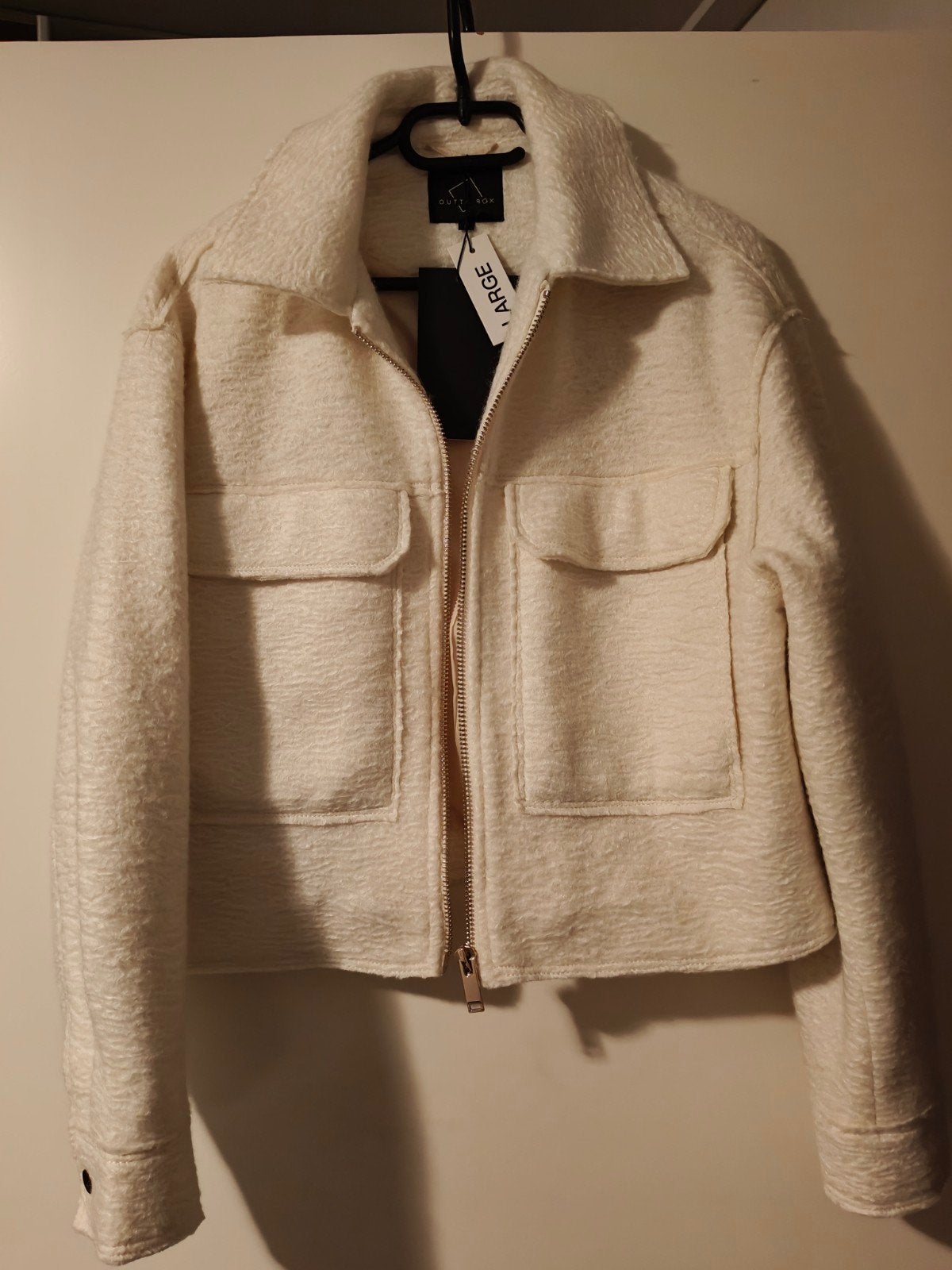 Boucle Teddy jasje, Beige, Maat 42/44 (L), Nieuw, Ophalen of Verzenden