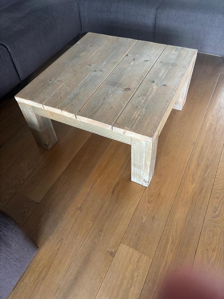 Salontafel van steigerhout, Huis en Inrichting, Tafels | Salontafels, Ophalen, Landelijk en stoer., 50 tot 100 cm, Vierkant