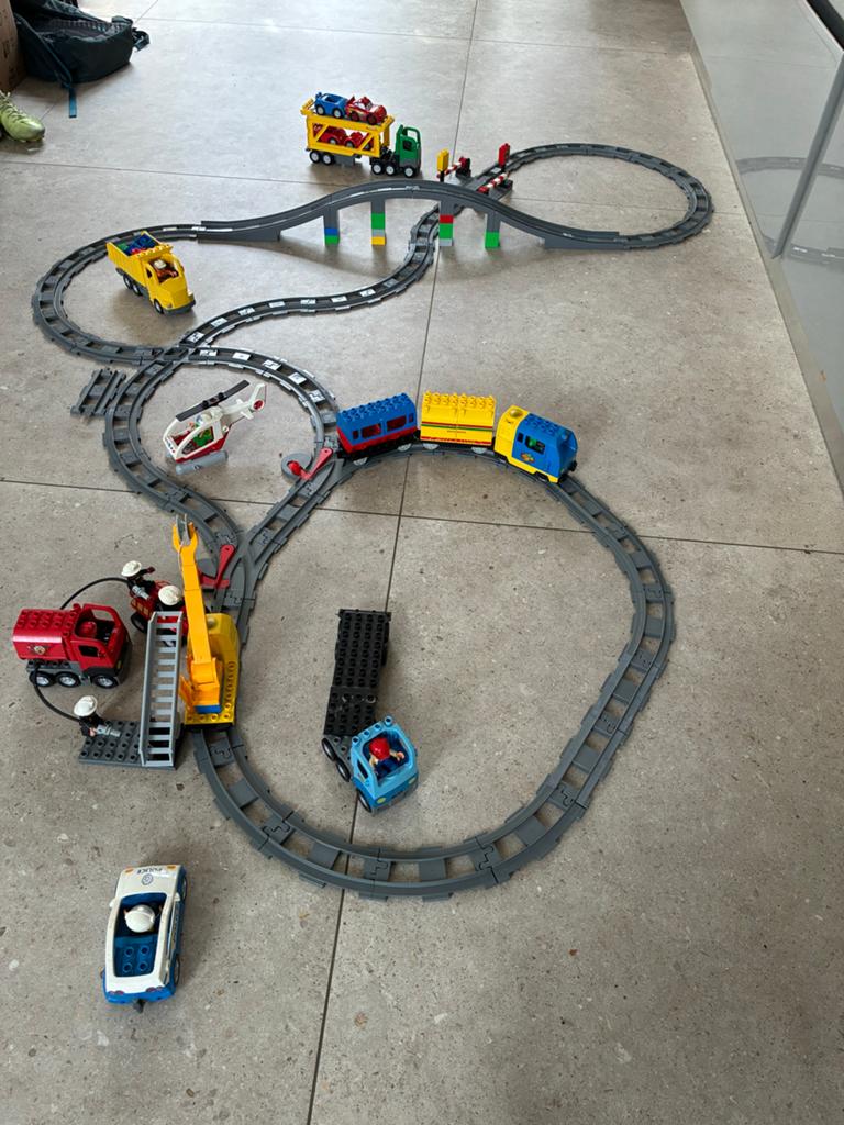 Grote Duplo Treinset met extra voertuigen en figuren, Kinderen en Baby's, Speelgoed | Duplo en Lego, Ophalen, Inclusief minifiguren