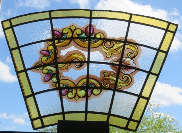 Glas in lood raam met gebrandschilderde details, Doe-het-zelf en Verbouw, Glas en Ramen, Ophalen