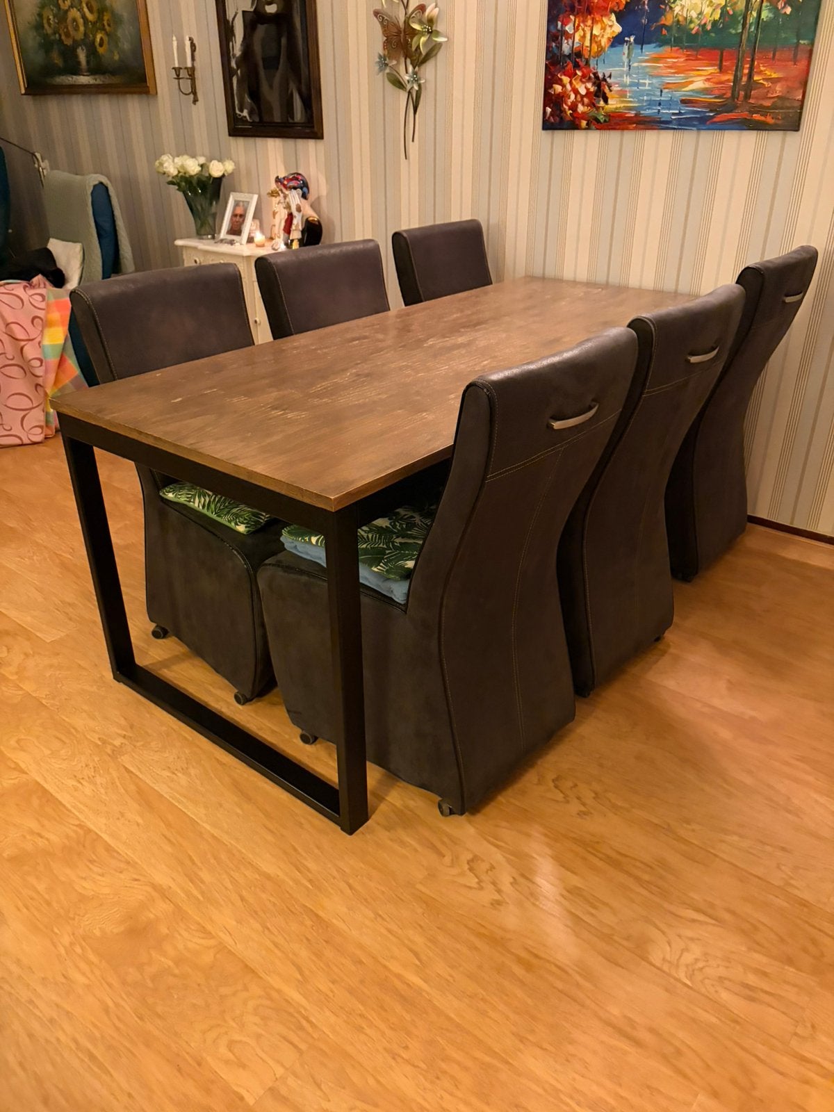 Eethoek met 6 stoelen, Ophalen, Gebruikt, 4 tot 6 stoelen