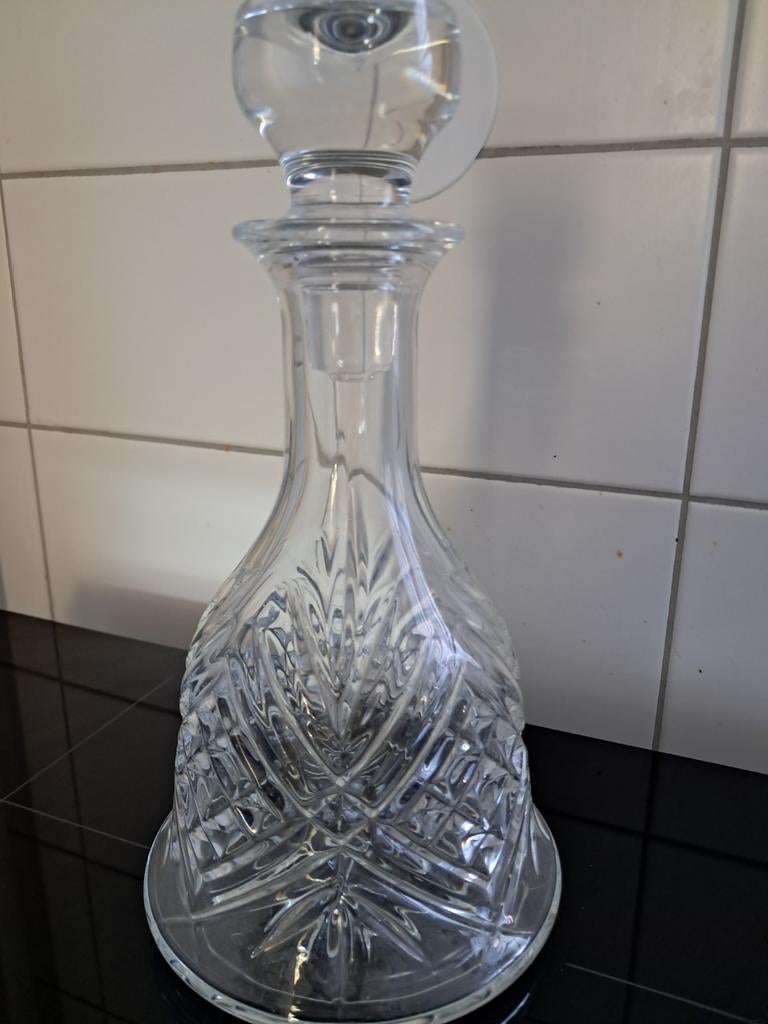 Prachtige kristallen karaf met stop, Ophalen of Verzenden