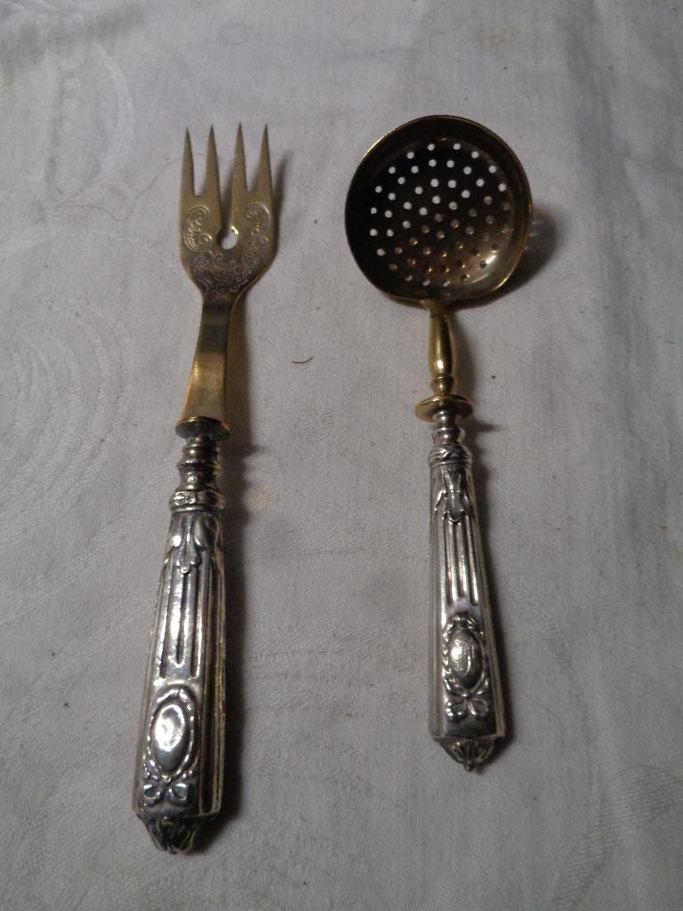 antieke bestekset  van 800 zilver, anno  1900, barokstijl, Ophalen of Verzenden, Zilver