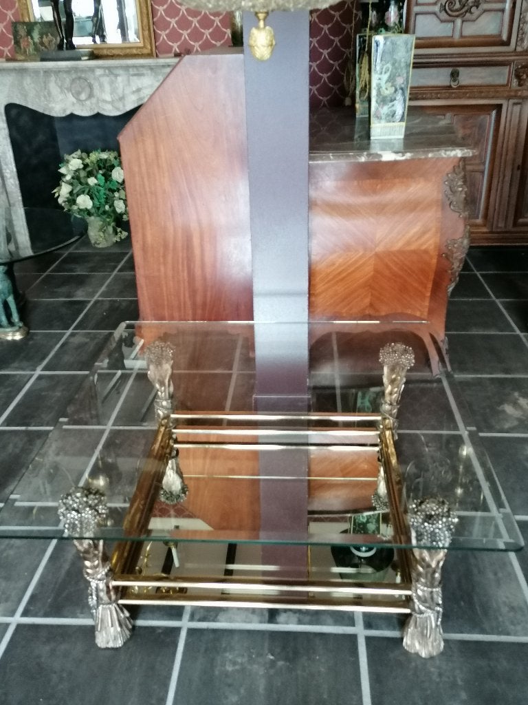 vintage bronze Hollywood regency tafel willy daro, Ophalen