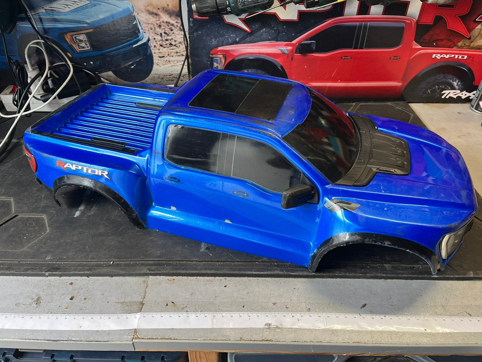 Traxxas Raptor R body kap blauw, Ophalen of Verzenden, Gebruikt, Onderdeel