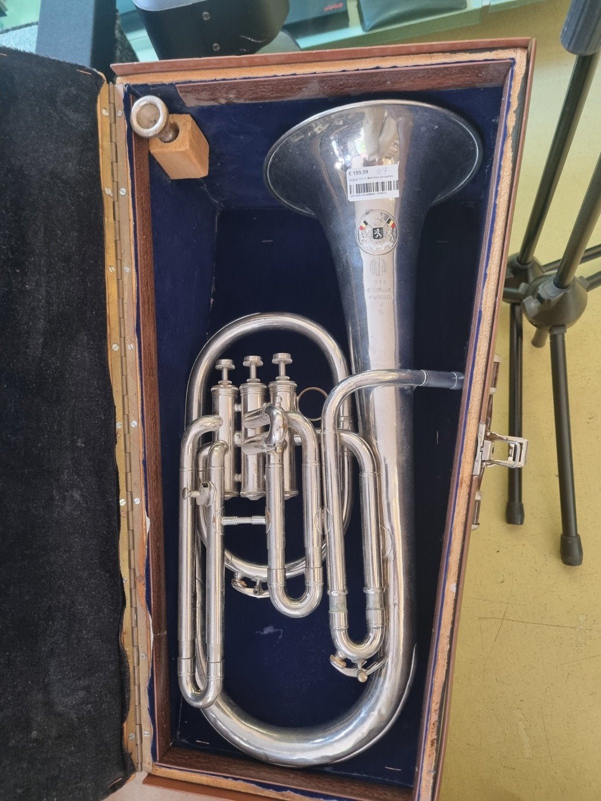 Voglas 510 C Mahillon Bruxelles Euphonium met koffer, Gebruikt, Voglas Mahillon Bruxelles, Overige typen, Ophalen of Verzenden
