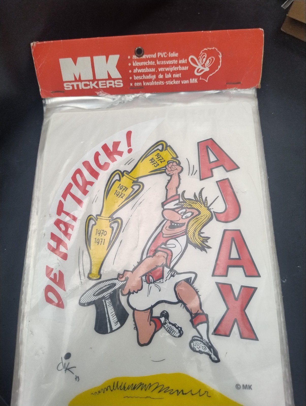 🔴 15 vintage Ajax stickers De Hattrick !, Verzamelen, Ophalen of Verzenden, Zo goed als nieuw, Ajax, Poster, Plaatje of Sticker